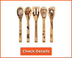 Halloween Gift Idea Utensil Burned Wooden Spoons Set